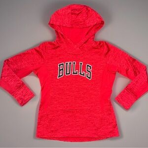 Majestic Women's Chicago Bulls NBA Red Hooded Sweatshirt with Thumb Holes Size L